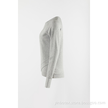 Grey knitting athletic pullover